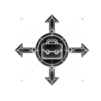 Icono técnico de crecimiento con control