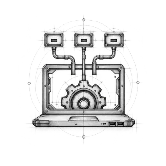 Ilustración técnica: Tecnología desconectada