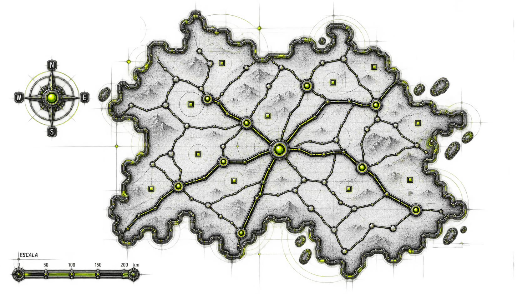 Mapa técnico, símbolo de observación y registro de la empresa