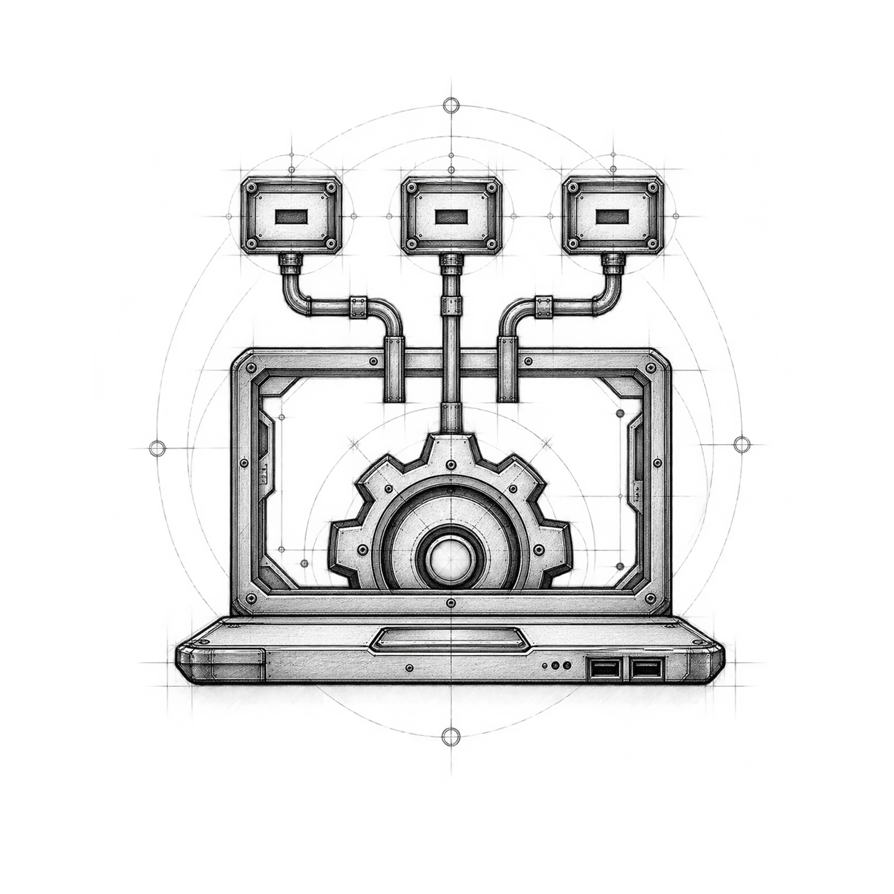 Ilustración técnica: Tecnología desconectada